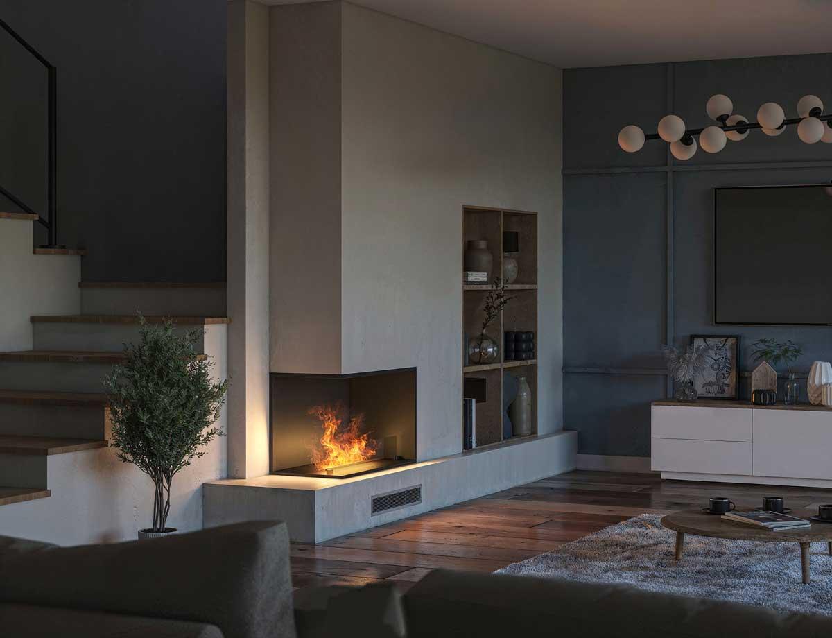 Elektro-Einbaukamin Invapo Corner 800 von Infire