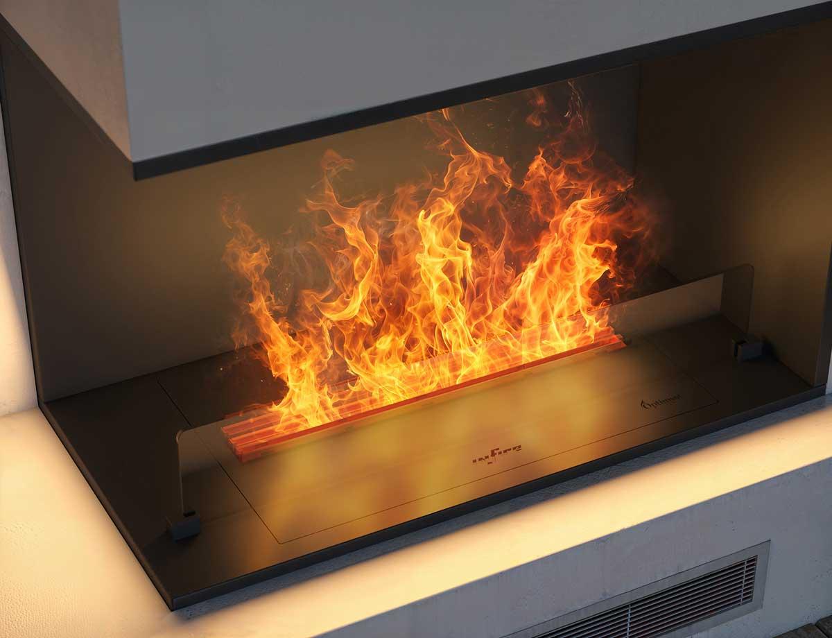 Elektro-Einbaukamin Invapo Corner 800 von Infire