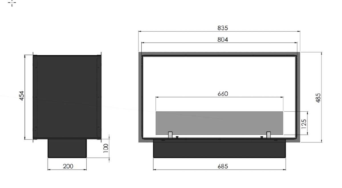 Bioethanol-Einbaukamin 2side Slim 800 von Infire