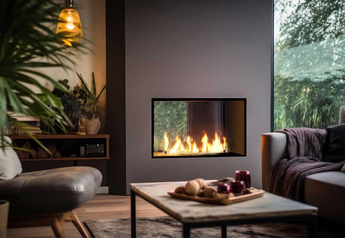 Bioethanol-Einbaukamin 2side Slim 800 von Infire