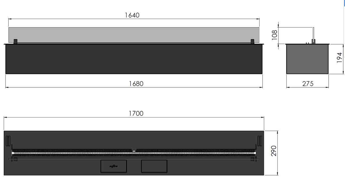 Ethanol built-in burner Infire Burner 1700 Etronic