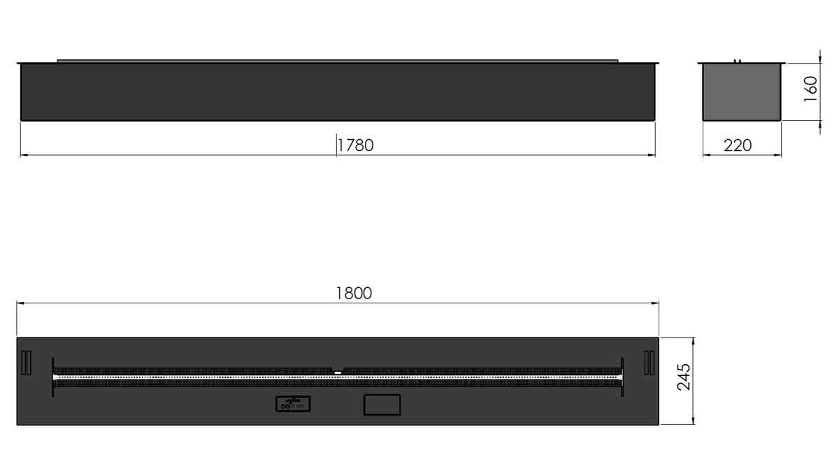 Automatik Bioethanol-Einbaubrenner Burner 1800 Basic Etronic von Infire
