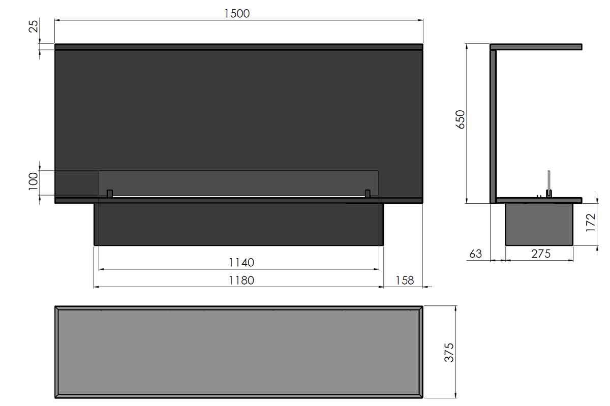 Automatik Bioethanol-Einbaukamin Inside C1500 Etronic von Infire