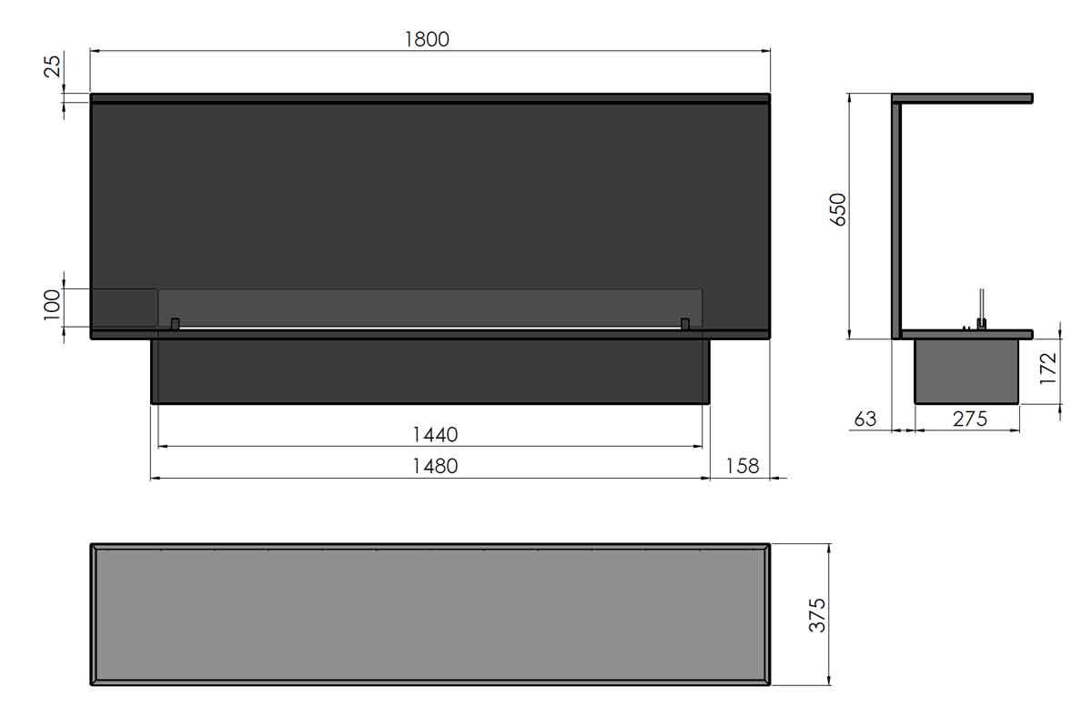 Automatik Bioethanol-Einbaukamin Inside C1800 Etronic von Infire