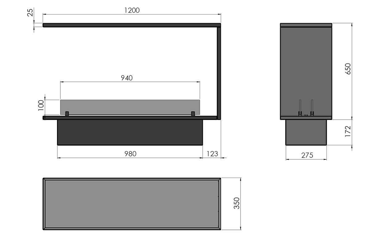 Automatik Bioethanol-Einbaukamin Inside U1200 Etronic von Infire