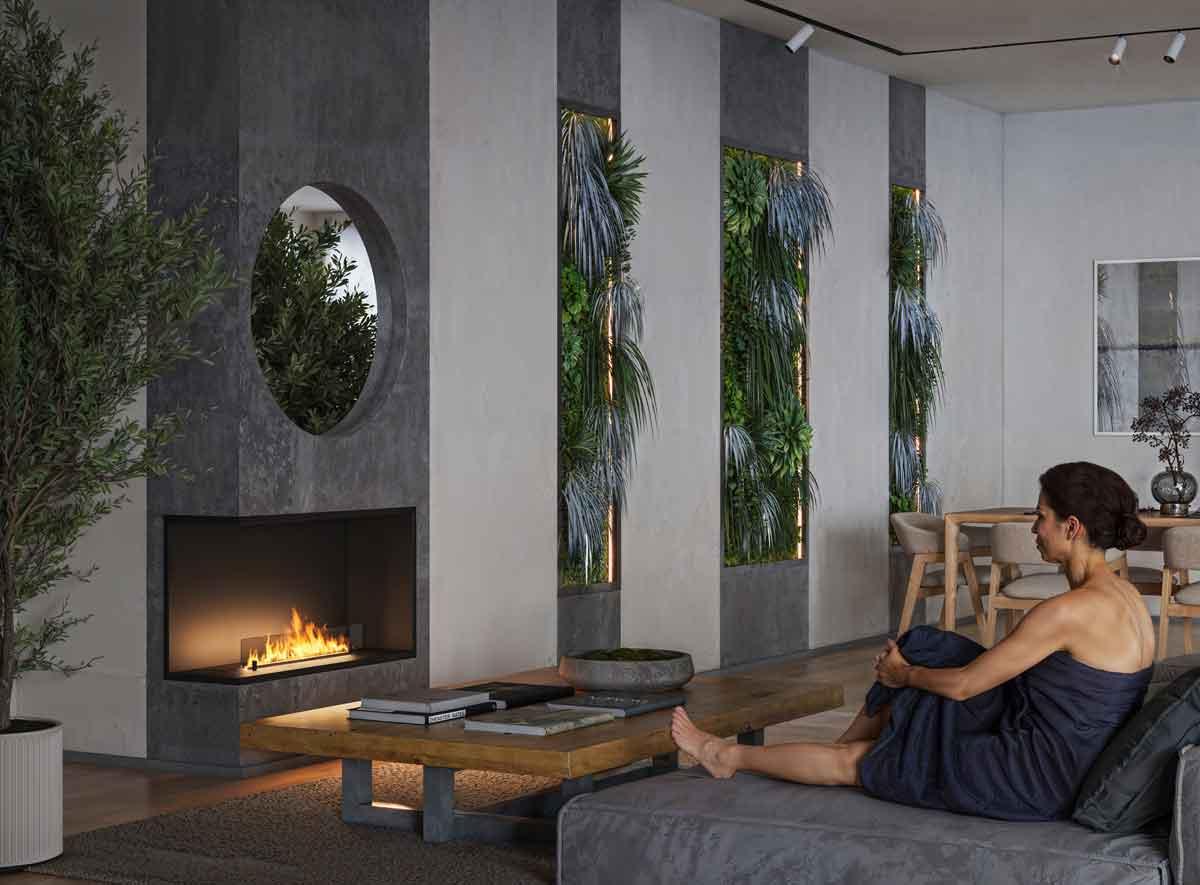 Automatik Bioethanol-Einbaukamin L1000 Basic Etronic von Infire