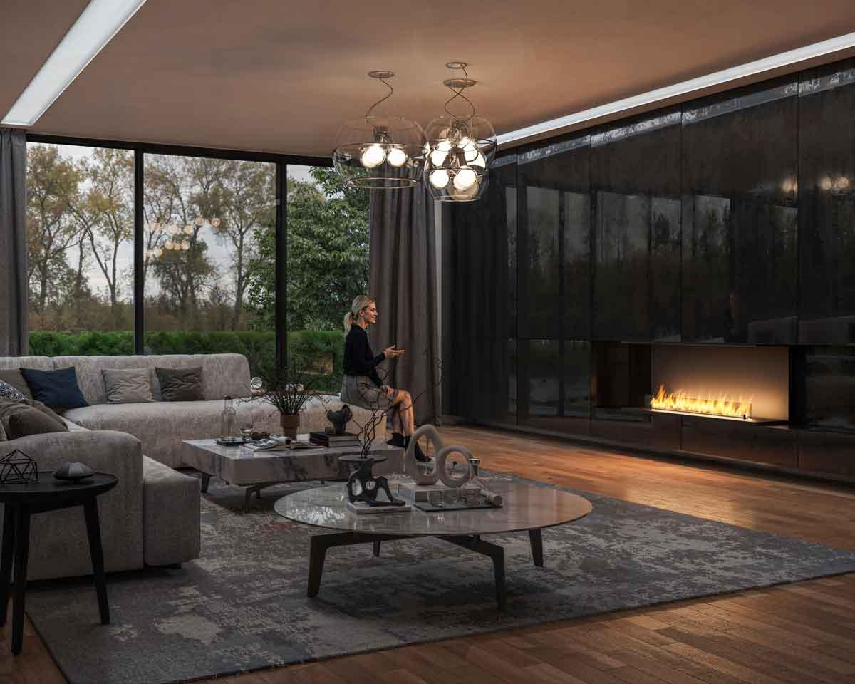 Ethanol built-in fireplace Infire C1400 Basic Etronic