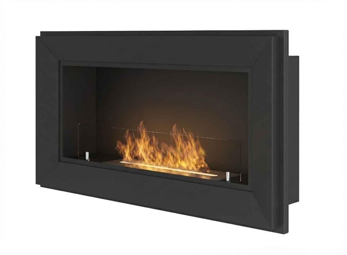 Bioethanol-Wandkamin Frame 900 von Simplefire mattschwarz