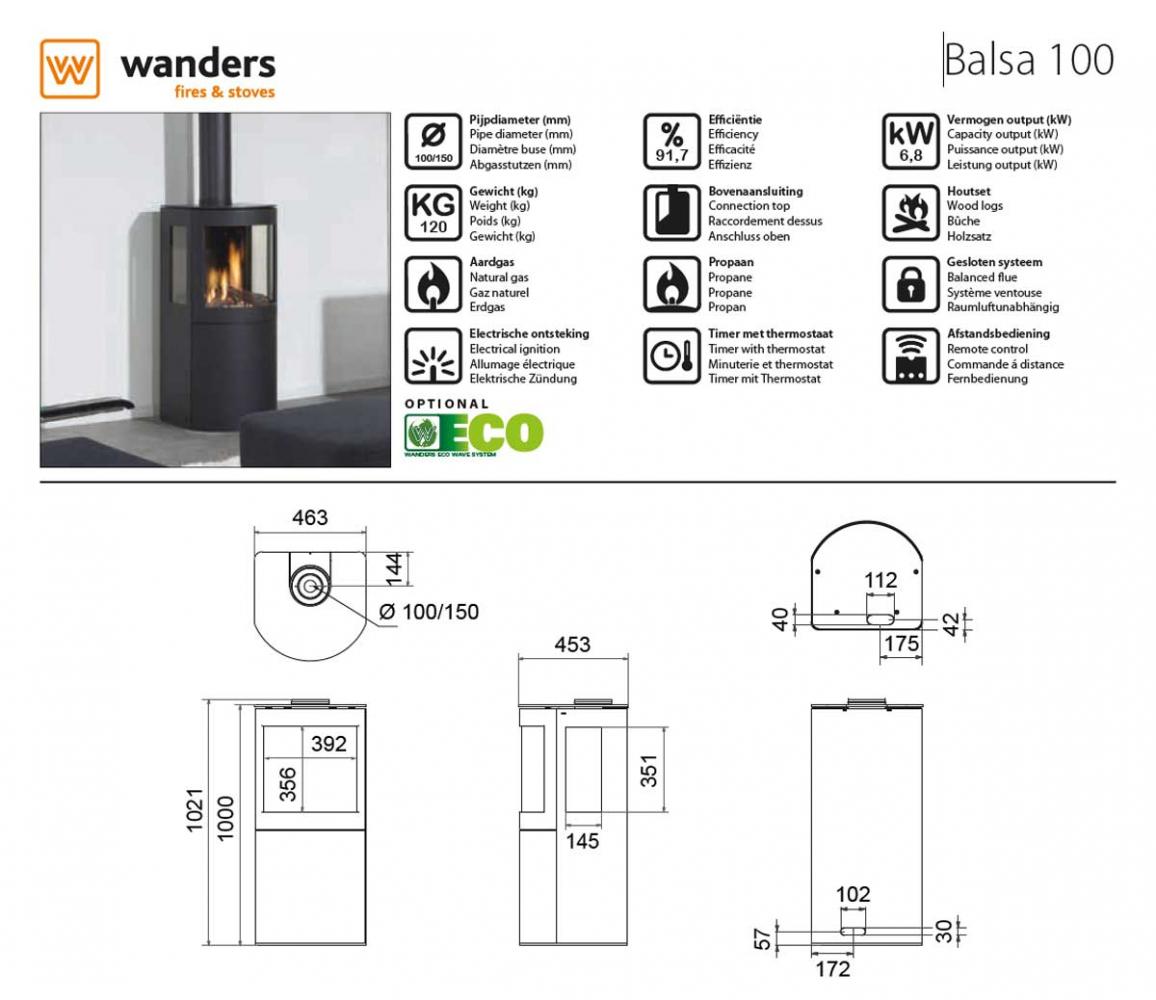 Wanders gas stove Balsa 100