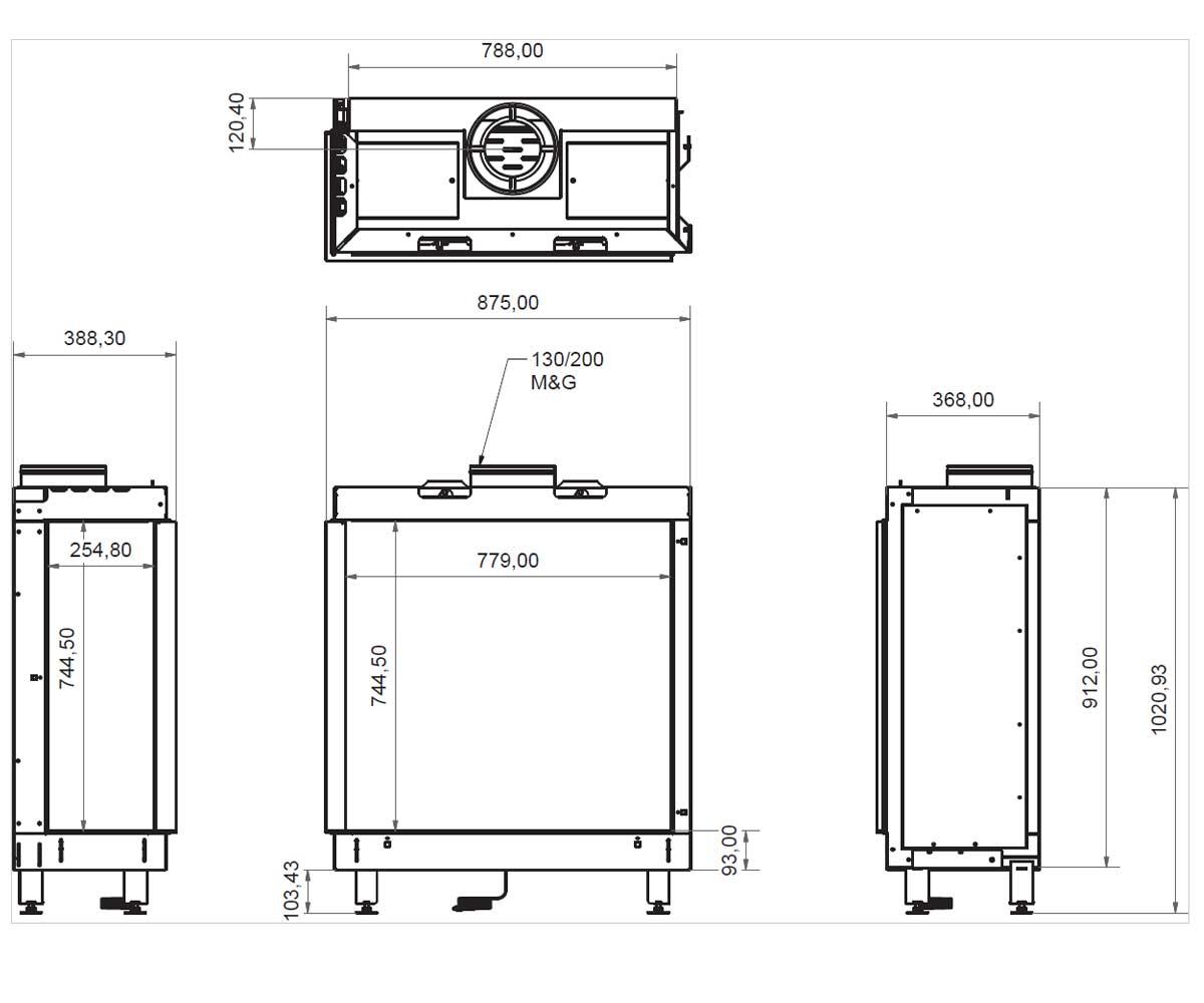 Wanders Gaskamin Lenga 800 AB-AE Edge