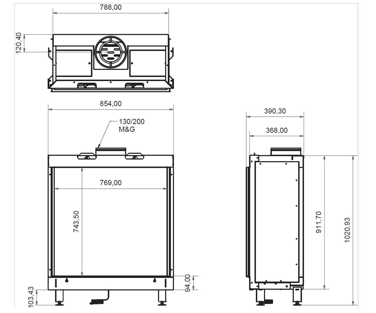 Wanders Gaskamin Lenga 800 A Front