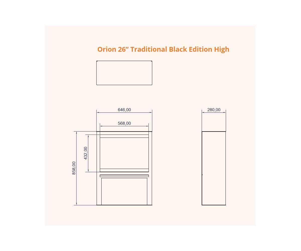 Elektrokamin Orion Traditional Black Edition High von Wanders-Modern Flames