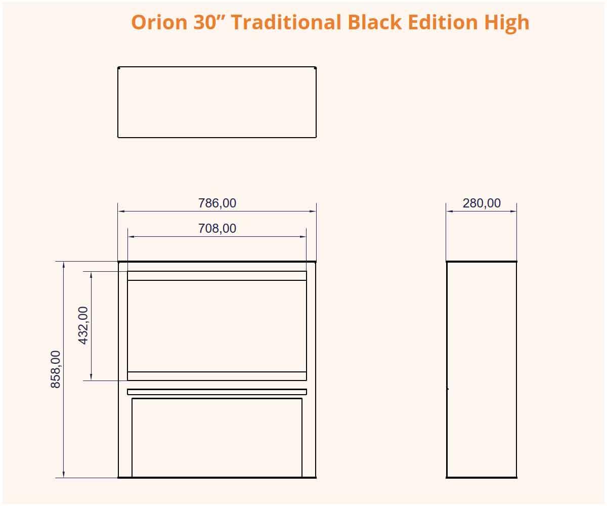 Elektrokamin Orion Traditional Black Edition High von Wanders-Modern Flames