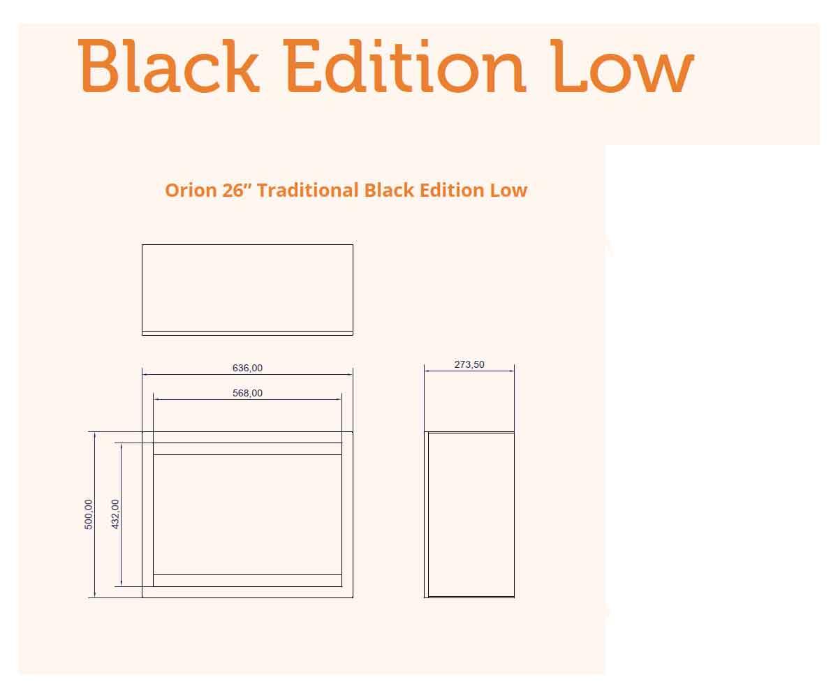 Elektrokamin Orion Traditional Black Edition LOW von Wanders-Modern Flames