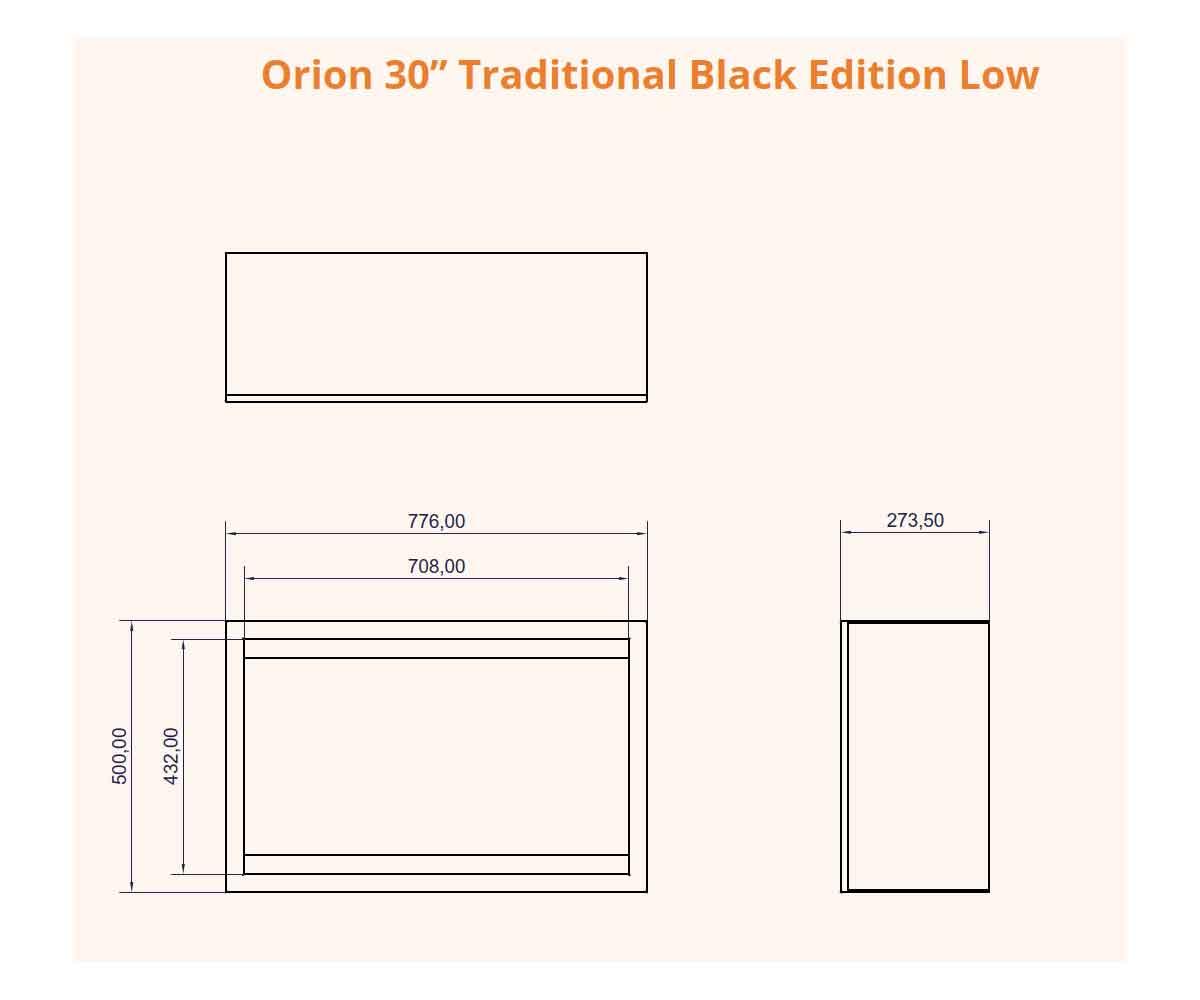 Elektrokamin Orion Traditional Black Edition LOW von Wanders-Modern Flames