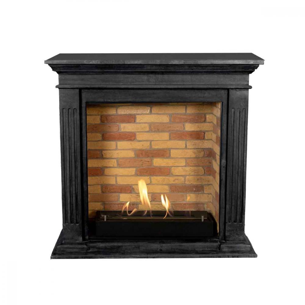 Ethanol fireplace Xaralyn Cadiz Stone Anthracite with decor