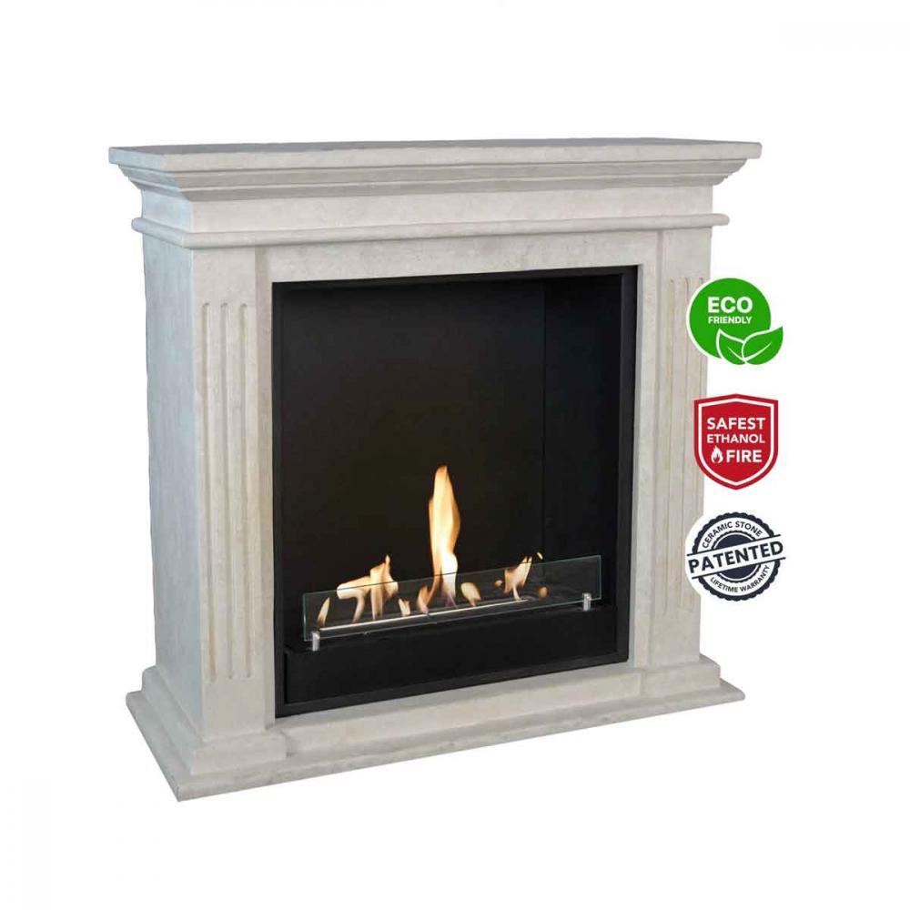 Ethanol fireplace Xaralyn Cadiz Stone White