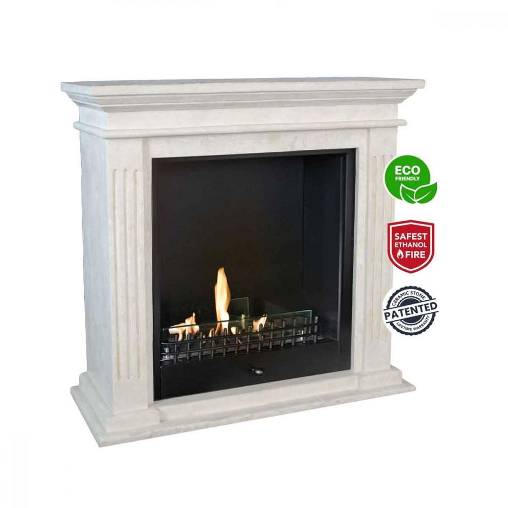Ethanol fireplace Xaralyn Cadiz Stone White Classic