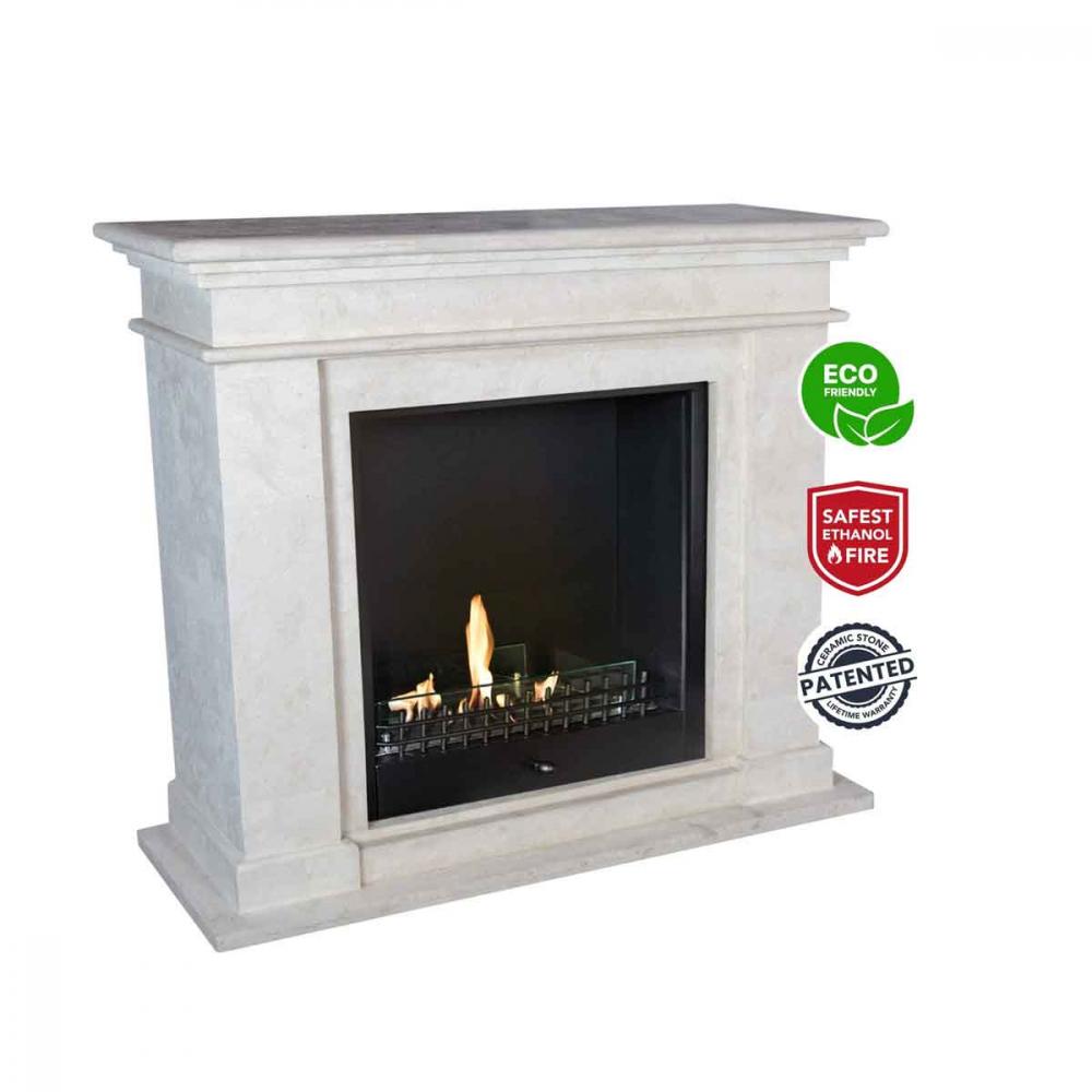 Ethanol fireplace Xaralyn Kos Stone white Classic