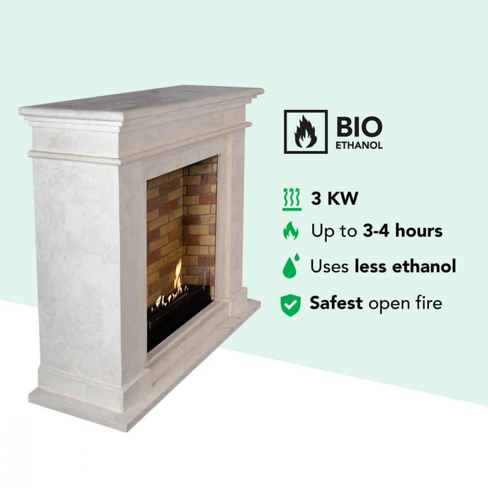 Xaralyn Bioethanolkamin Kos Stein Weiß Steindekor