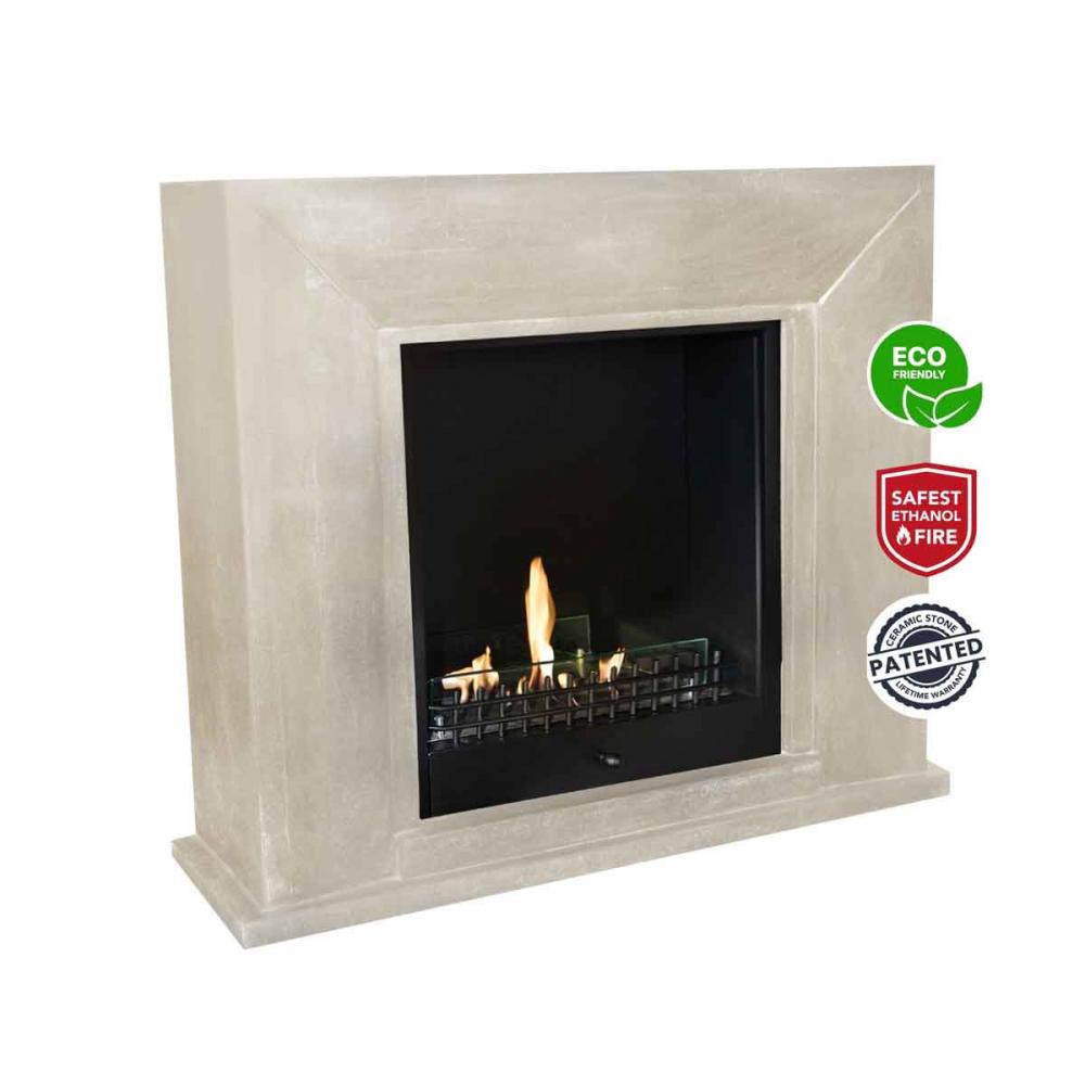 Ethanol fireplace Xaralyn Nero Stone White Classic