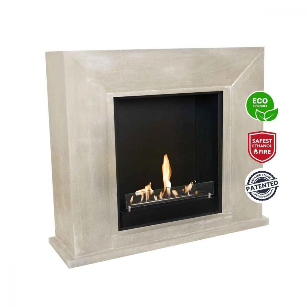 Ethanol fireplace Xaralyn Nero Stone White