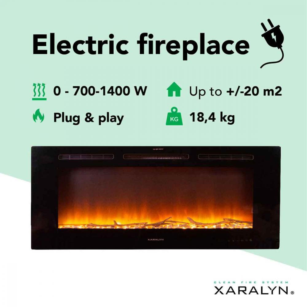 Electric built-in fireplace Xaralyn Trivero 130 FH